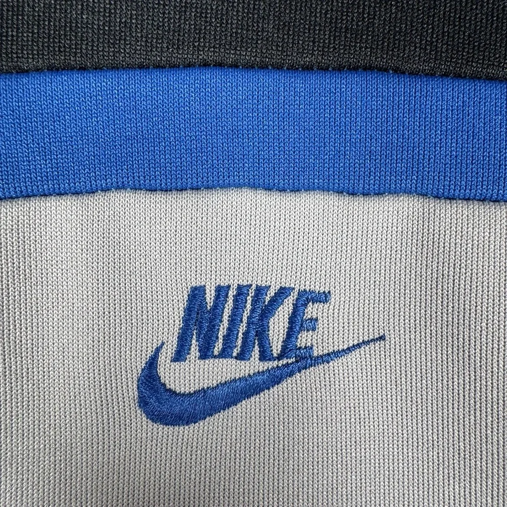 VTG 90s NIKE Color Block Embroidered Jacket Gym Track YOUTH XL - Gray Black Blue